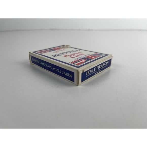 Vintage Pinochle Playing Card Deck HOYLE Flag Plastic Coated Playing Cards - Picture 3 of 5